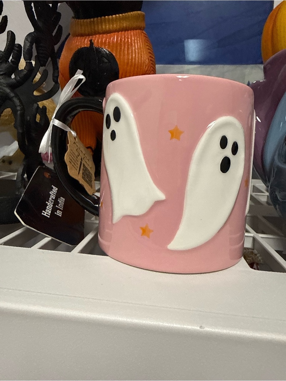 Handcrafted Pink Ghost Ceramic Mug